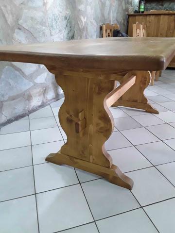 Table monastère en bois d'épicéa 140