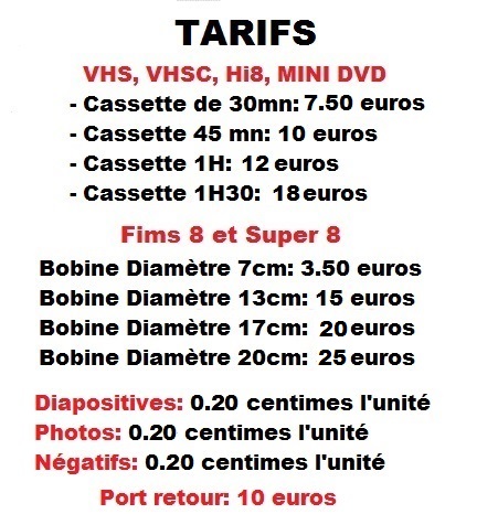 Transfert de films 8 et super 8, vhs, diapos, photos, négatifs sur dvd