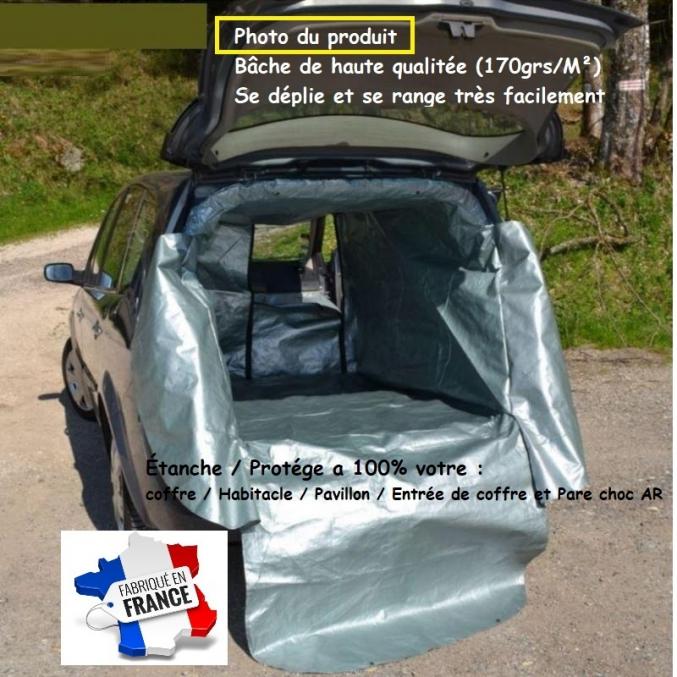 Bâche de protection coffre et habitacle véhicules - Voiture Fabrication Française