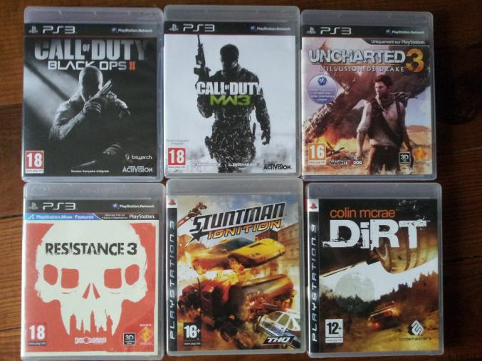 Ps3 slim 350go avec 6 jeux