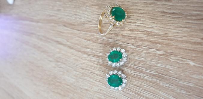 Parure boucle d oreilles et bague