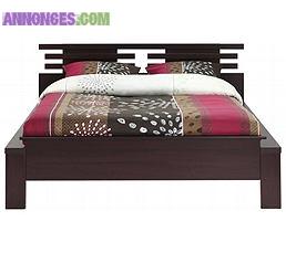 Lit 140x190 wengé (Orys)