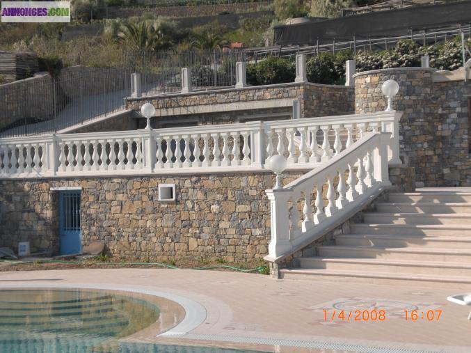 Balustres corniches staff  decoration