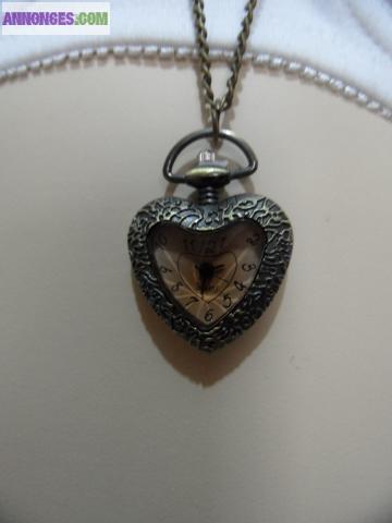 Montre Pendentif ou Gousset en Corme de Cœur