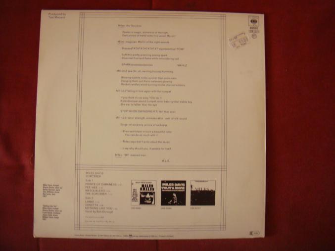 Disque vinyl 33 tours "Sorcerer" de Miles DAVIS