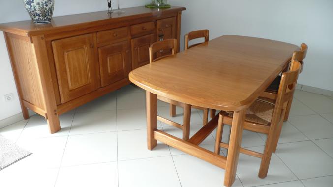 Salle à manger orme blond massif