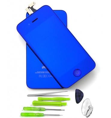 LCD iPhone 4 bleu miroir
