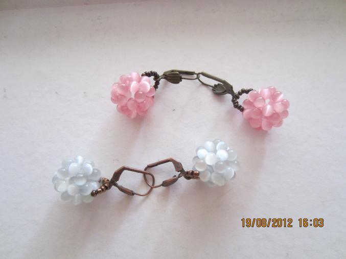 Boucles d'oreilles oeil de chat (fait main)