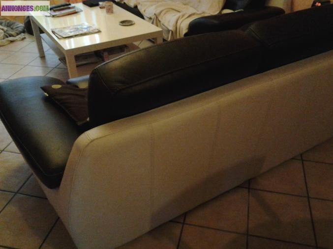 Canape 2 places cuir