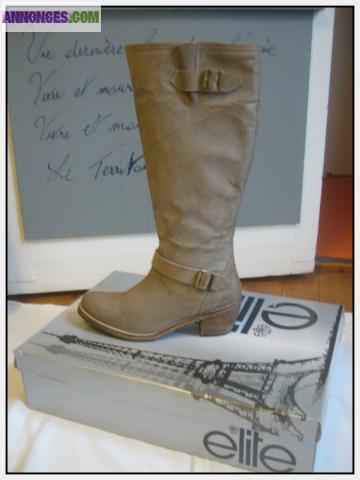 Bottes ELITE Neuves Cuir T39