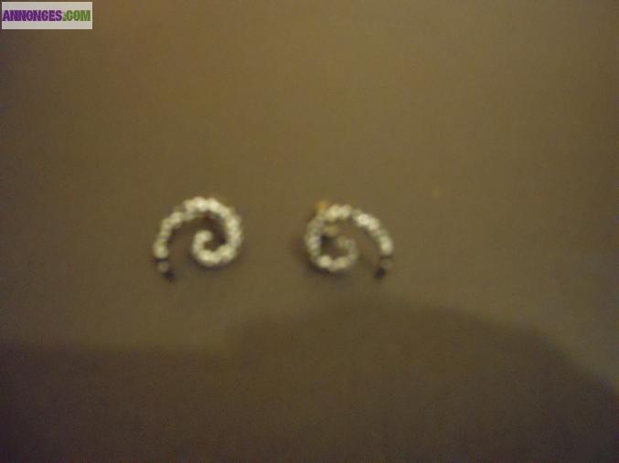 Paire de boucles d'oreilles brillantes en spirale