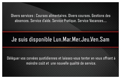 Divers services à domicile aux personnes