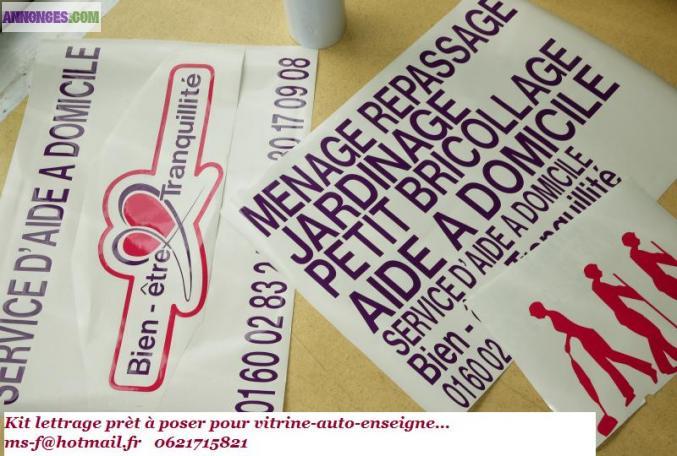 Logo autocollant decouper sur mesure lettre chiffre..