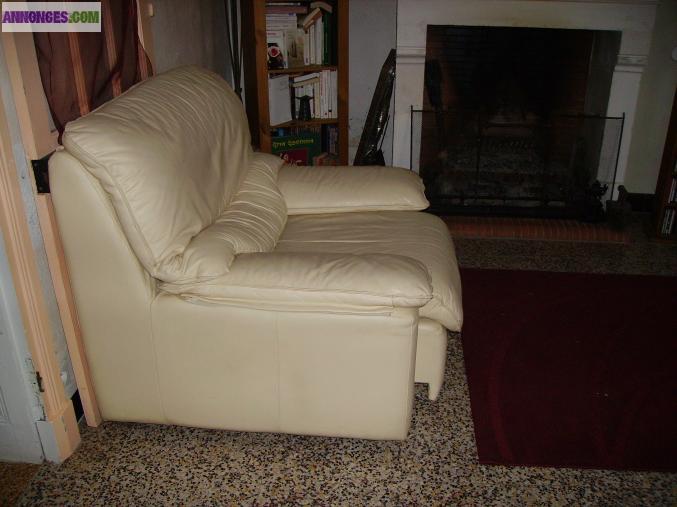 Canapé et fauteuil cuir