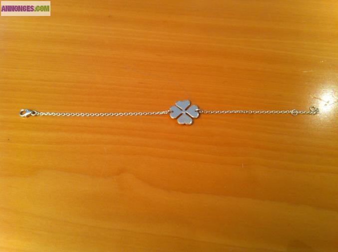 Bracelet en argent 925 avec trèfle 4 feuilles