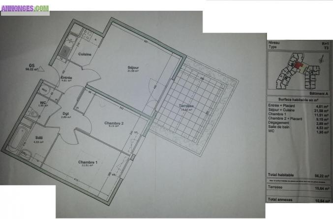 Appartement 3 pièces neuf