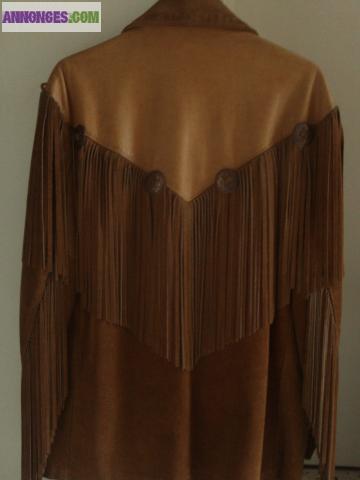 GILET CUIR PLUS VESTE INDIENNE