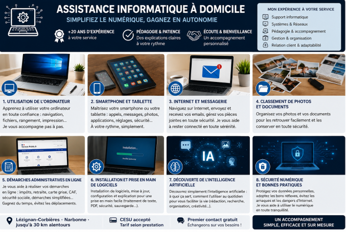 Besoin d'aide avec votre ordinateur ? Technicien informatique à domicile