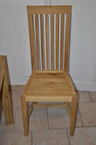Table + 6 chaises en teck brut