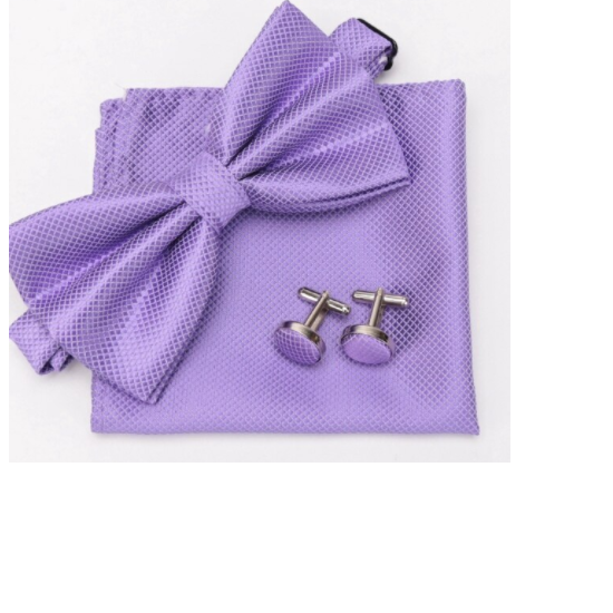 Pochette avec nœud papillon et bouton manchette