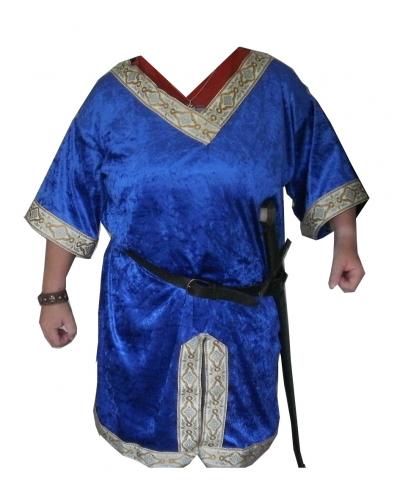 Tunique medievale longue en velour leger