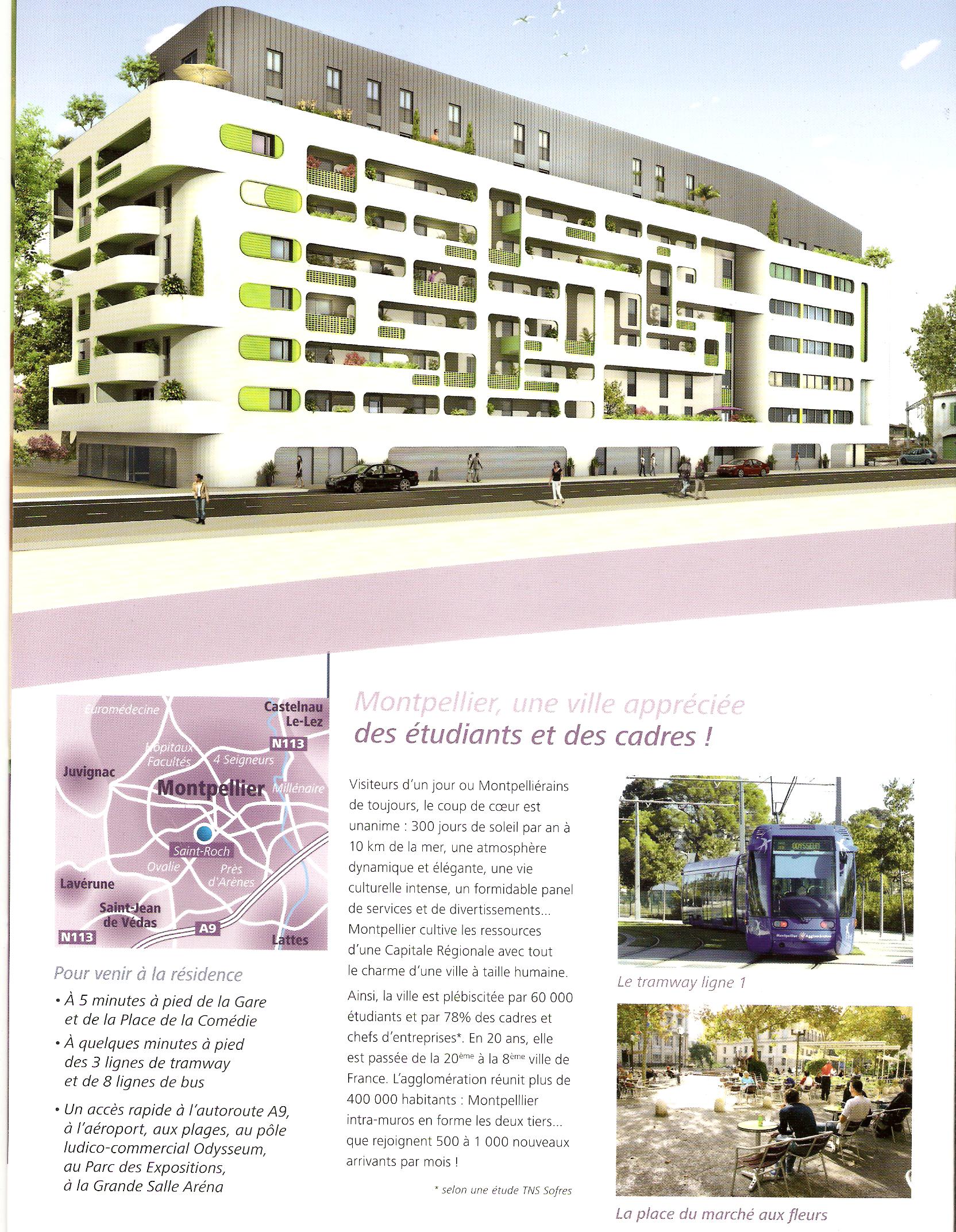 Loue T3 neuf 8 ième étage en plein coeur de Montpellier