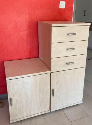 2 meubles Cordoba plaqué érable
