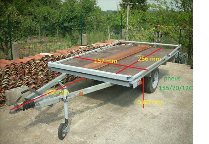 Remorque plateau ou pour petite voiture