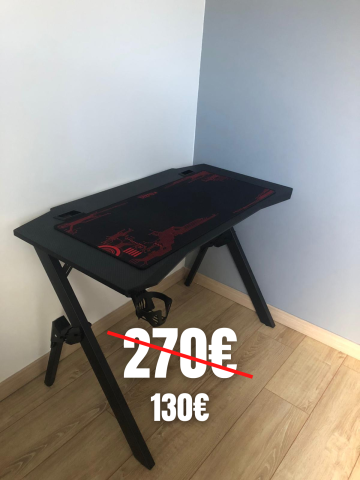 Bureau Gaming Alpha Omega Players Noir et rouge
