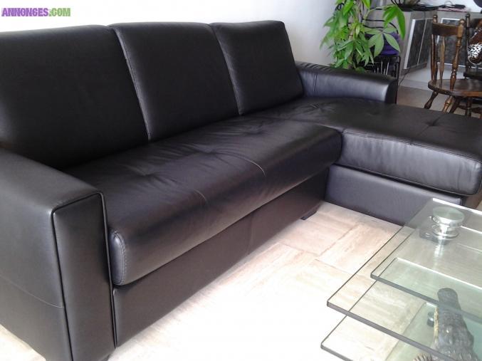 Canapé d'angle en cuir