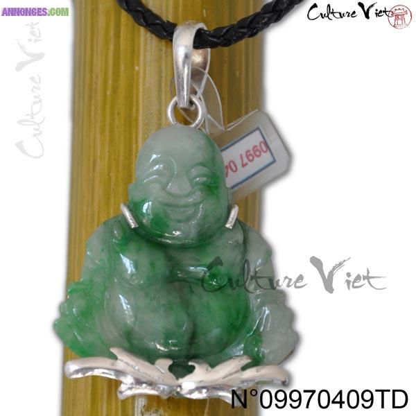 Pendentif Bouddha en jade avec certificat Pièce Unique