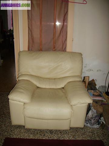 Canapé et fauteuil cuir