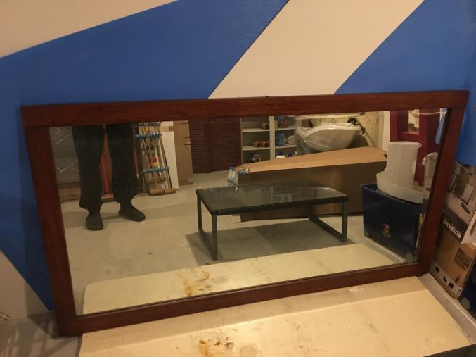 Table, buffet et miroir en frêne (bois massif)