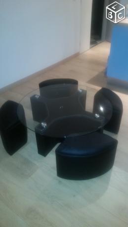 TABLE BASSE +4 POUF