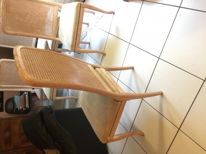 CHAISES HAUT DOSSIER CERUSE BLANC