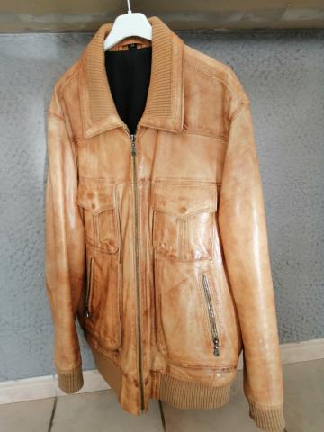 BLOUSON CUIR HEINE FAUVE