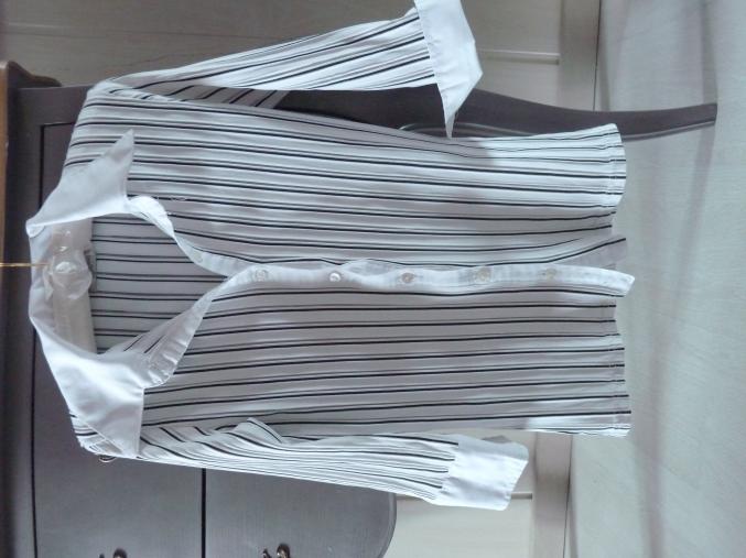 Chemise femme 38 M rayée blanc TBE