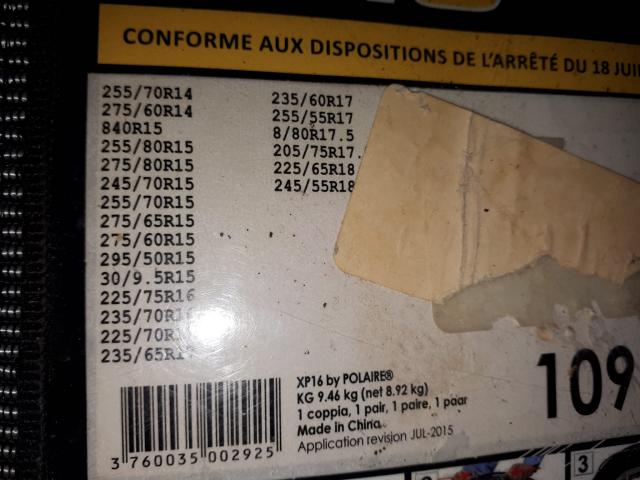 2 Chaînes neige Polaire XP16 106