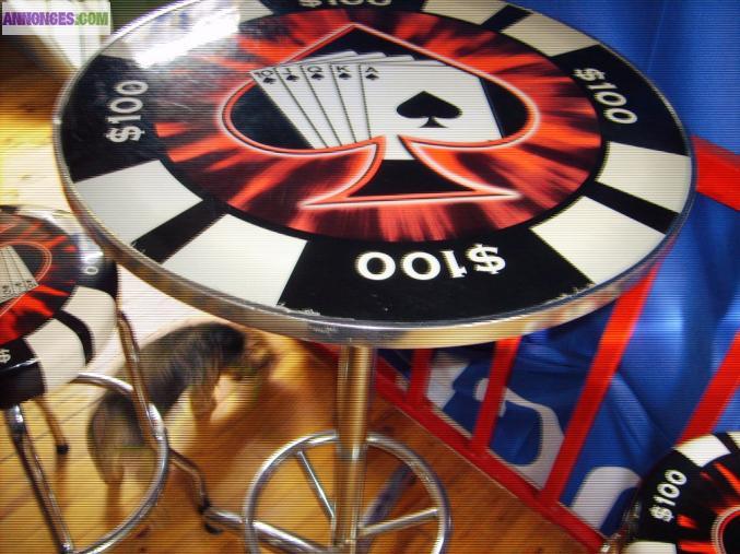 Table poker et tabourets