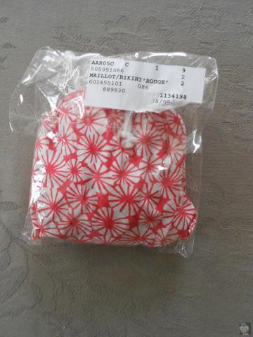 Maillot de bain fillette fleuri rouge Bakker T 2 ANS neuf 