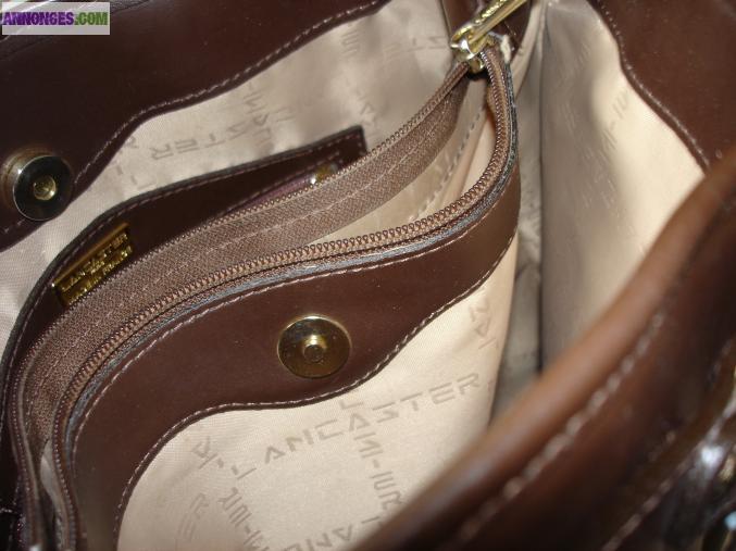 Grand sac lancaster cuir marron