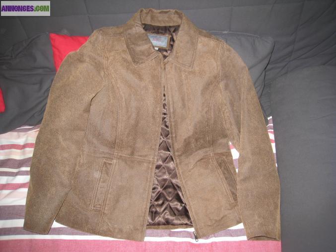 Veste en cuir femme T42