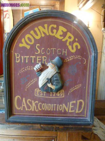 TABLEAU EN BOIS "YOUNGER'S  SCOTCH BITTER"