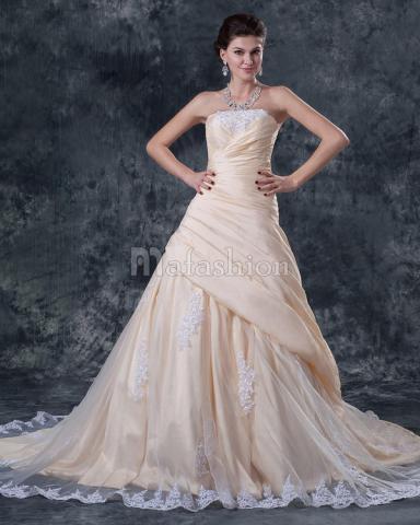 Robe de Mariée Romantique Naturel-mafashion.fr