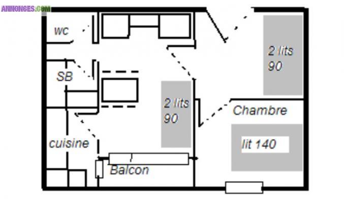 Les Ménuires, 4/6 pers, cet été