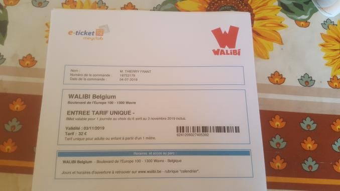 1 entrée pour walibi 