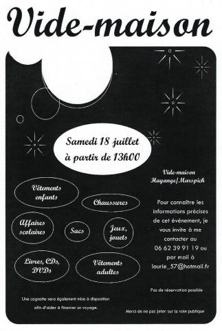 Vide Maison Marspich 18 juillet à 13h00