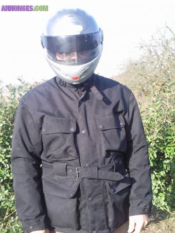 Veste et casque moto homme