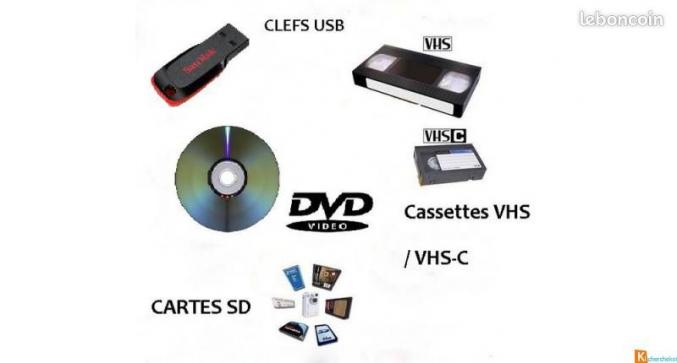 Numérisation et Transfert cassettes vhs ou vhs-c sur support numérique de votre choix