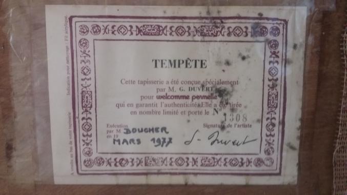 Tapisserie 1977 G.DUVERT